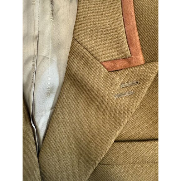 THE KOOPLES Designer Wool Leather Suit Jacket Khaki Brown Fr‎ Size 40 US 8 - Picture 14 of 15